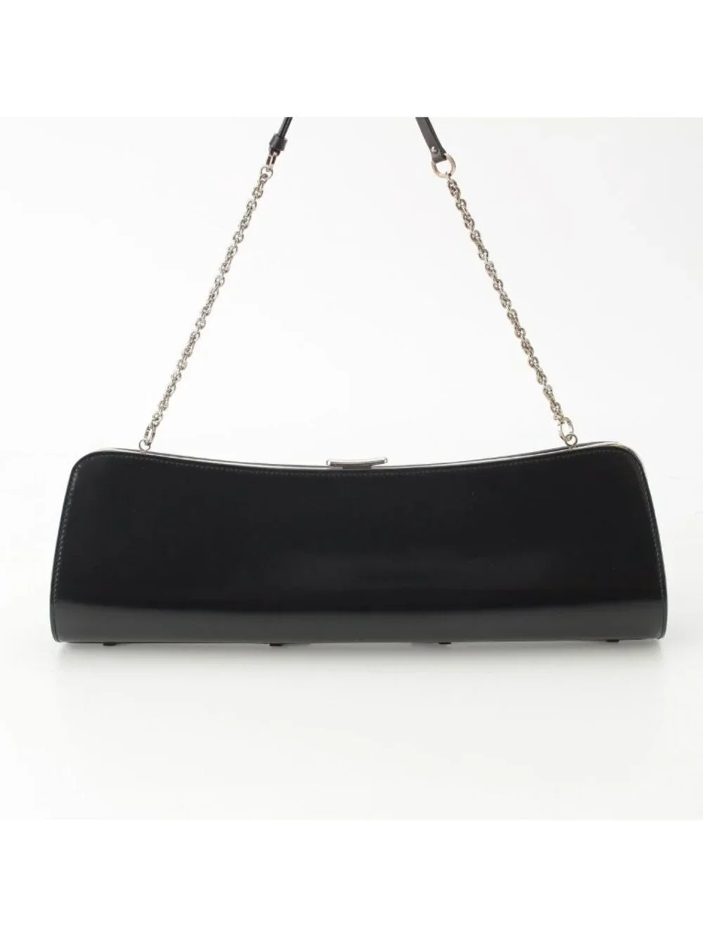 Dior Galiano Era Leather Bondage Chain Shoulder Bag Black